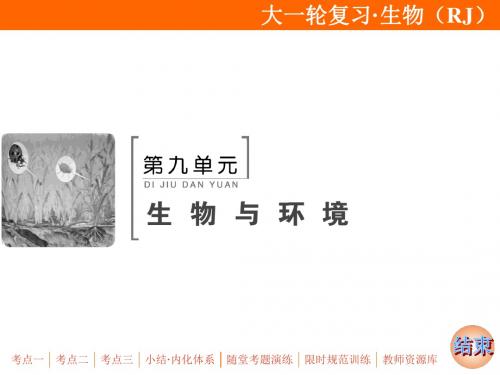 2020届人教版高考生物一轮复习第九单元 生物与环境 第28讲 群落的结构与演替