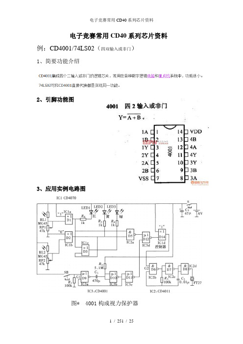 电子竞赛常用CD40系列芯片资料