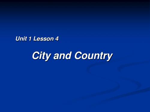 高中英语Unit 1 lesson 4 City and country课件7 北师大版 必修1.ppt