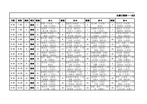 2013全国单双人门球赛暨“读者杯”挑战赛比赛日程