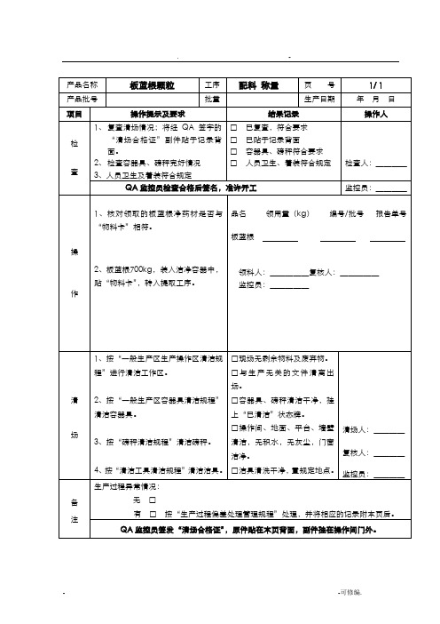 批生产记录-HR