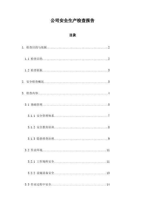 公司安全生产检查报告