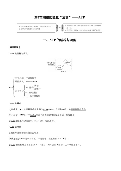 2019-2020学年人教版高中生物必修一第5章 细胞的能量供应和利用 第2节 Word版含答案