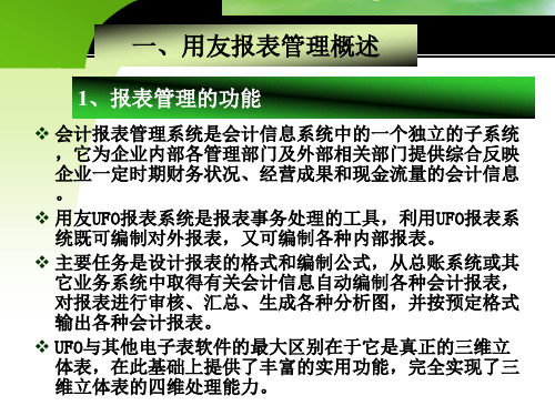 会计电算化系统 用友UFO报表