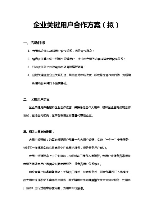 公司重点客户维护专项方案