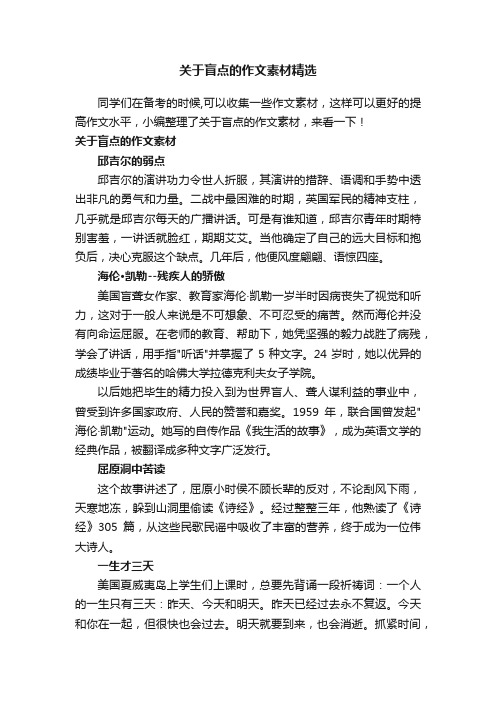 关于盲点的作文素材精选