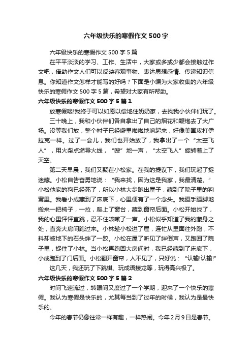 六年级快乐的寒假作文500字5篇