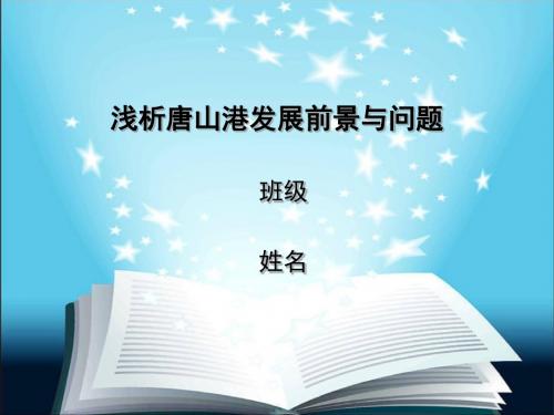 浅析唐山港发展前景与问题 共23页PPT资料