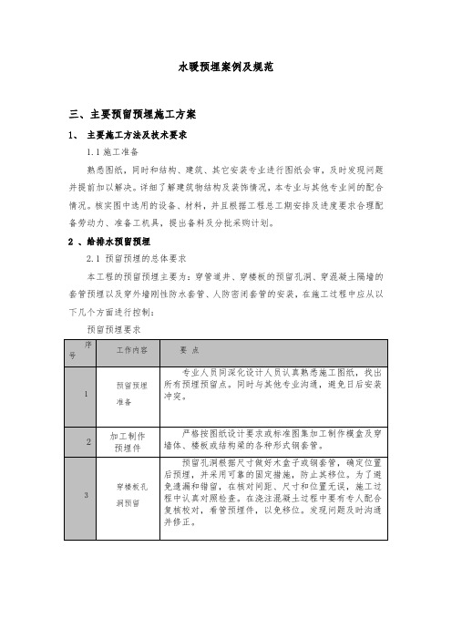 水暖预埋案例与规范标准