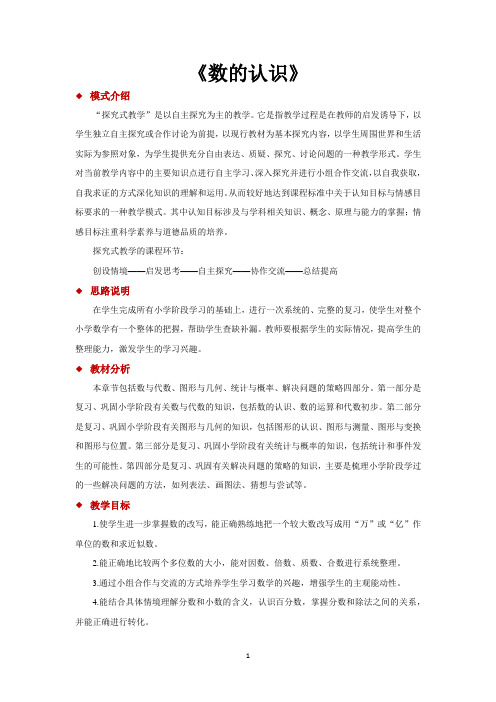 北师大版六年级数学下册教学设计 数与代数教案