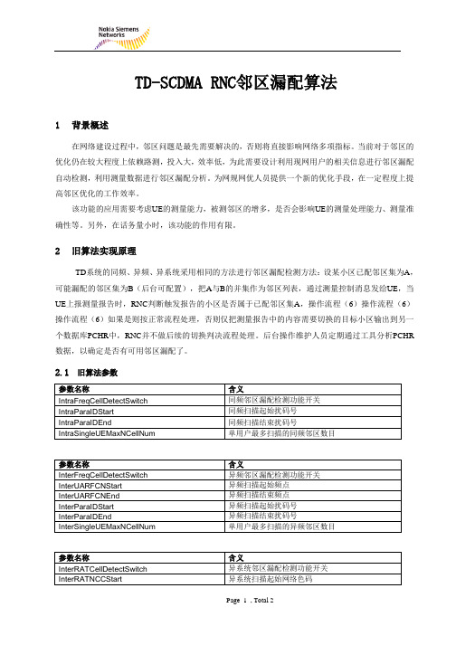 邻区漏配算法描述