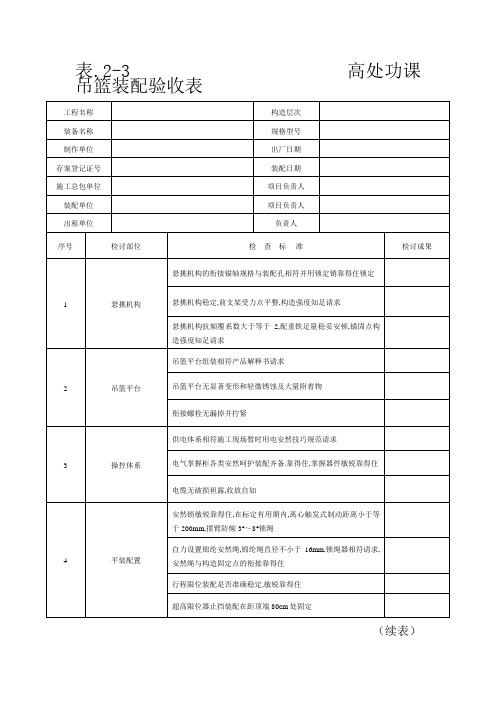 吊篮验收表