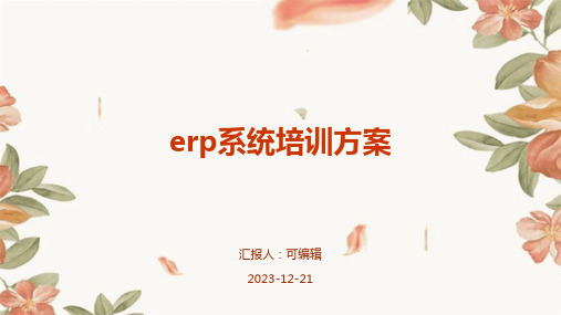 ERP系统培训方案