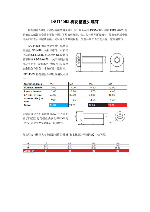 ISO14583梅花槽盘头螺钉