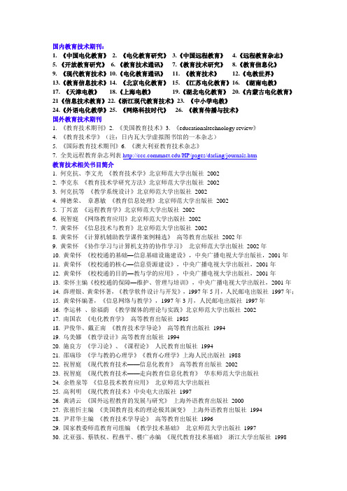 国内教育技术期刊