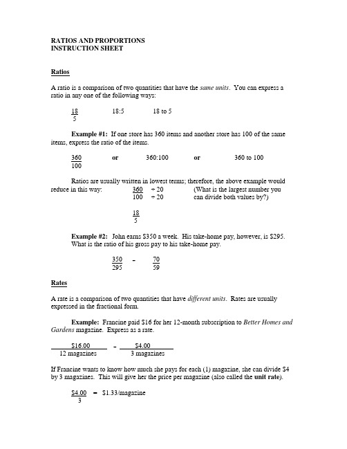 Ratios, Rates, and Proportions