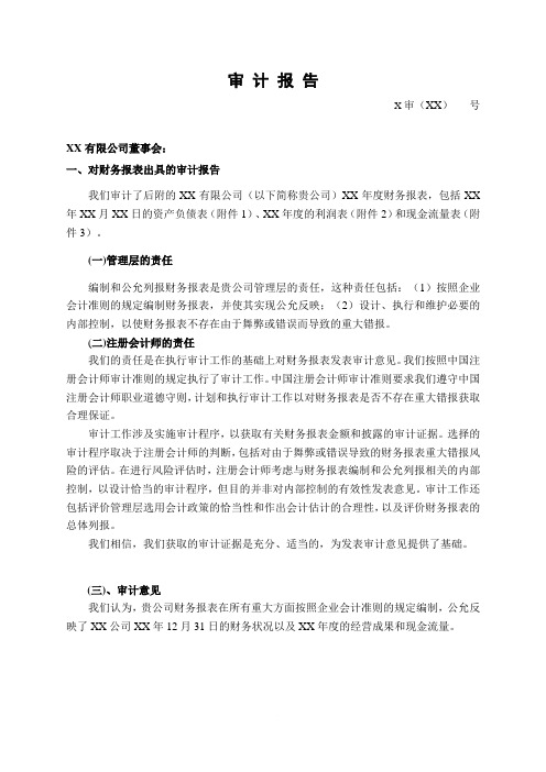 软件企业年报及软件产品收入、研发费用和应交税金明细表专项审计报告(参考格式)