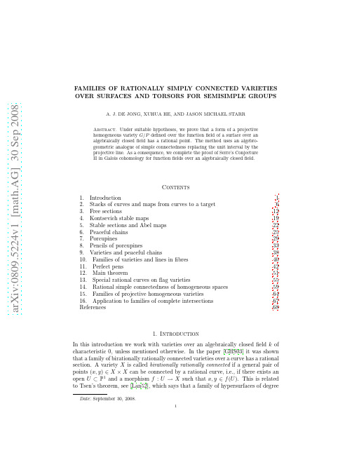 Families of rationally simply connected varieties over surfaces and torsors for semisimple