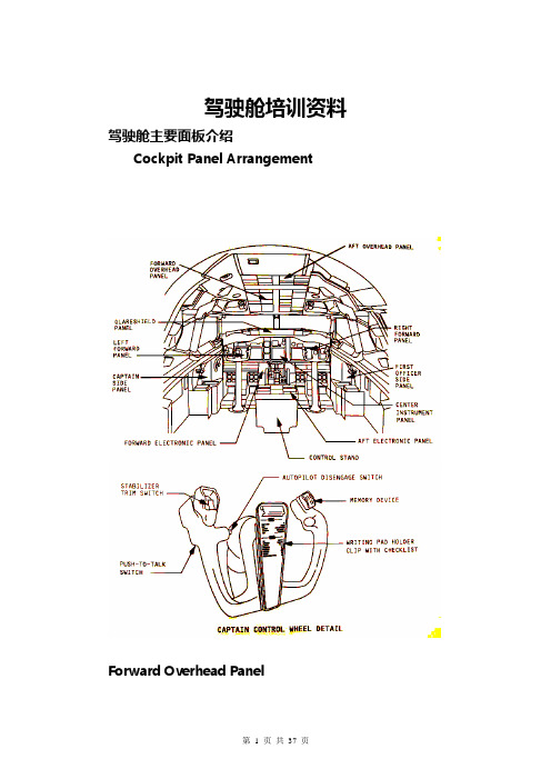 737NG飞机驾驶舱面板介绍