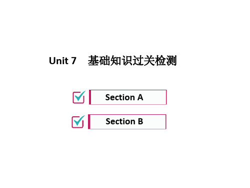 (人教版)九年级英语习题课件：Unit 7 基础知识过关检