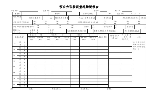 预应力张拉质量现场记录表