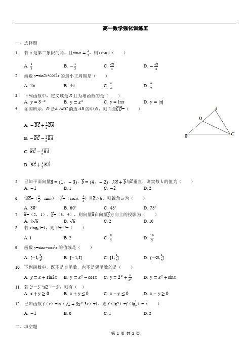 高一数学强化训练五