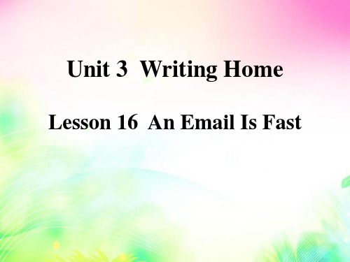 《An Email Is Fast》Writing Home 教材课件PPT