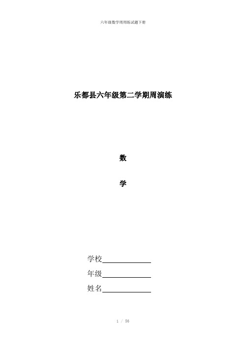 六年级数学周周练试题下册