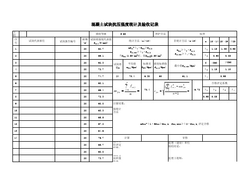 最新混凝土强度自动统计评定表GB／T50107-2010(C60)