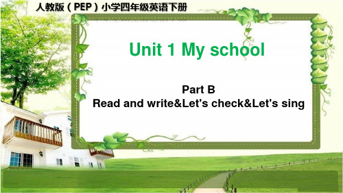 人教版(PEP)小学四年级英语下册Unit 1 B Read and write