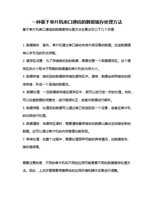 一种基于单片机串口通信的数据缓存处理方法