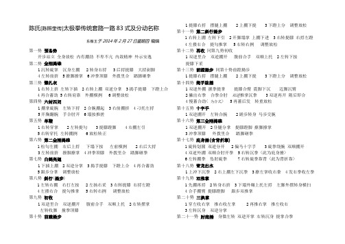 陈氏[陈照奎传]太极拳传统套路一路83式拳谱及分动名称