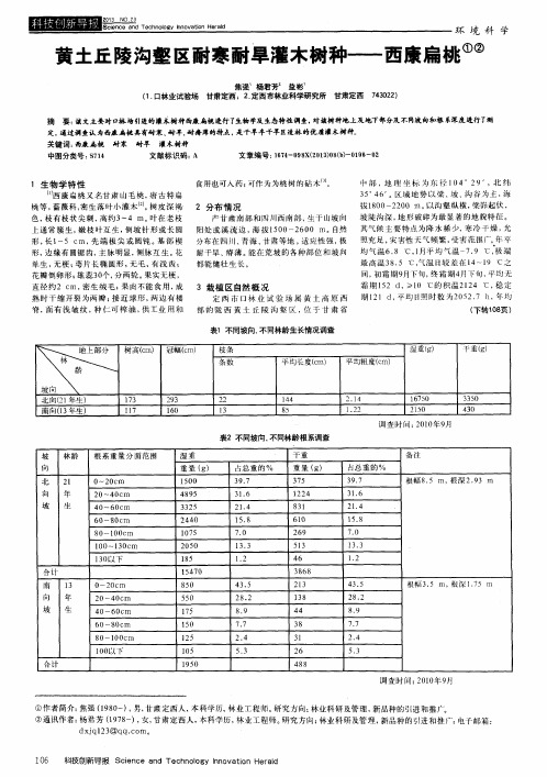 黄土丘陵沟壑区耐寒耐旱灌木树种——西康扁桃