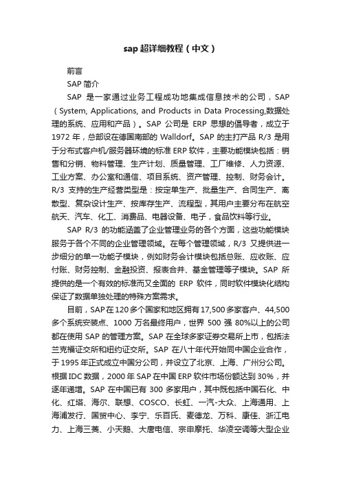 sap超详细教程（中文）