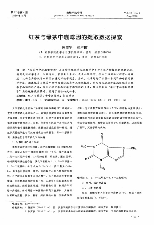 红茶与绿茶中咖啡因的提取数据探索