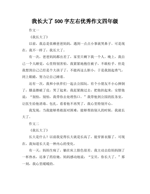 我长大了500字左右优秀作文四年级