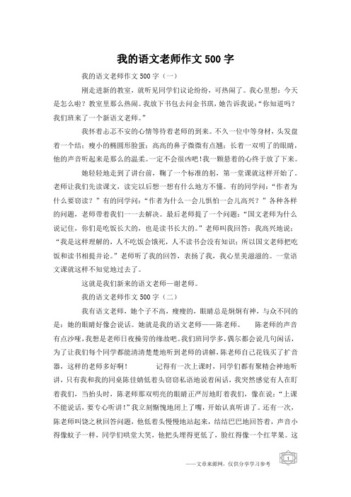 我的语文老师作文500字