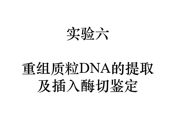 动物分子生物学实验6重组质粒DNA的提取及插入DNA的酶切鉴定