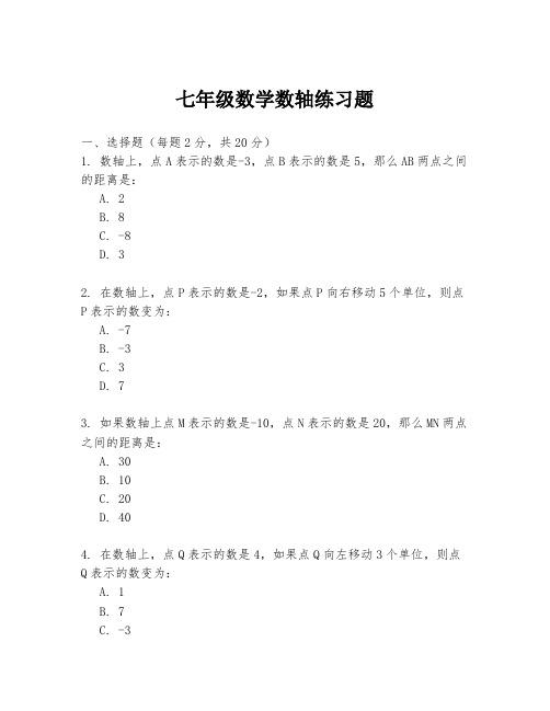 七年级数学数轴练习题