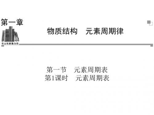 2013-2014学年高中化学人教版必修二同步辅导和检测课件1.1 第1课时 元素周期表-PPT精品文档