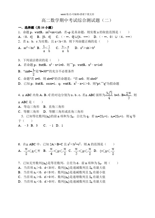 必修5选修2-1数学测试题