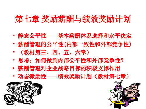 第七章+奖励薪酬与绩效奖励计划