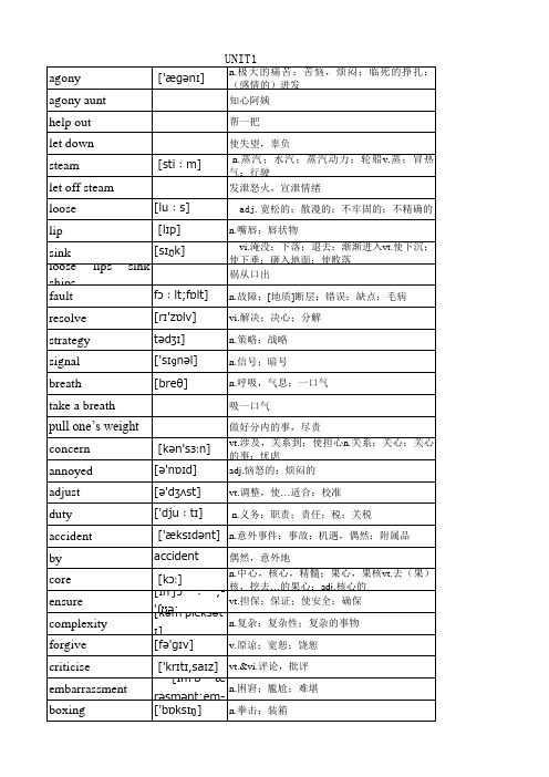 新版外研社英语必修三UNIT 3单词音标版