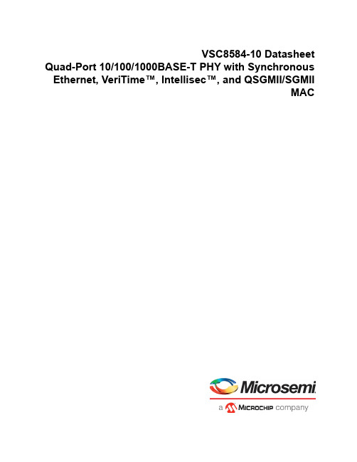 微电子VSC8584-10数据手册：四口10 100 1000BASE-T PHY 同步以太网PHY