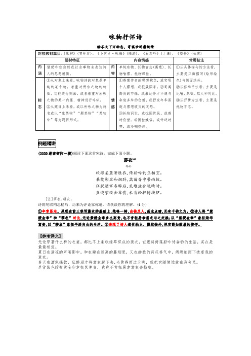 咏物抒怀诗专题