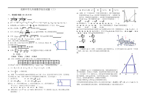 2014黄冈市武穴市花桥中学九年级数学综合试题(3)