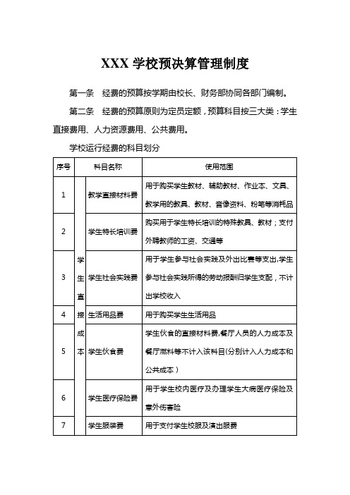 民办学校预算制度