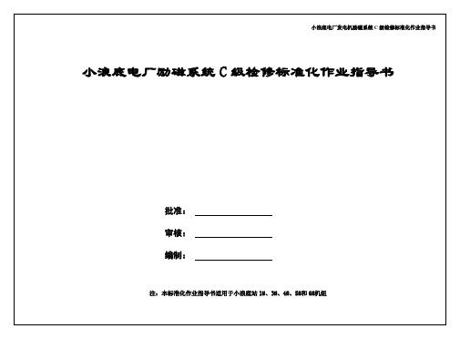 励磁系统C级检修标准化作业指导书要点