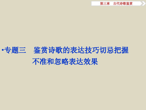 2016届高考语文二轮复习课件鉴赏诗歌的表达技巧切忌把握不准和忽略表达效果