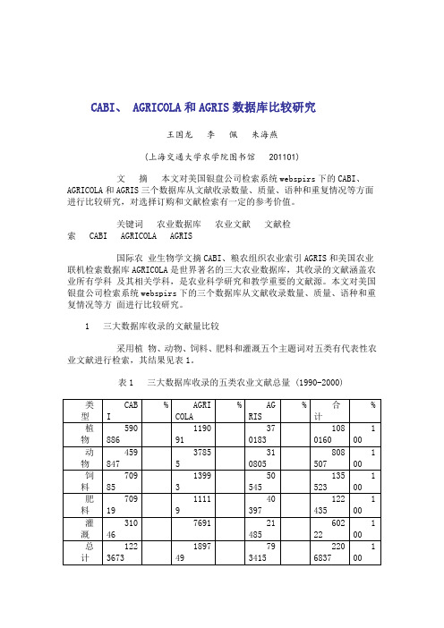 文献检索三大数据库比较